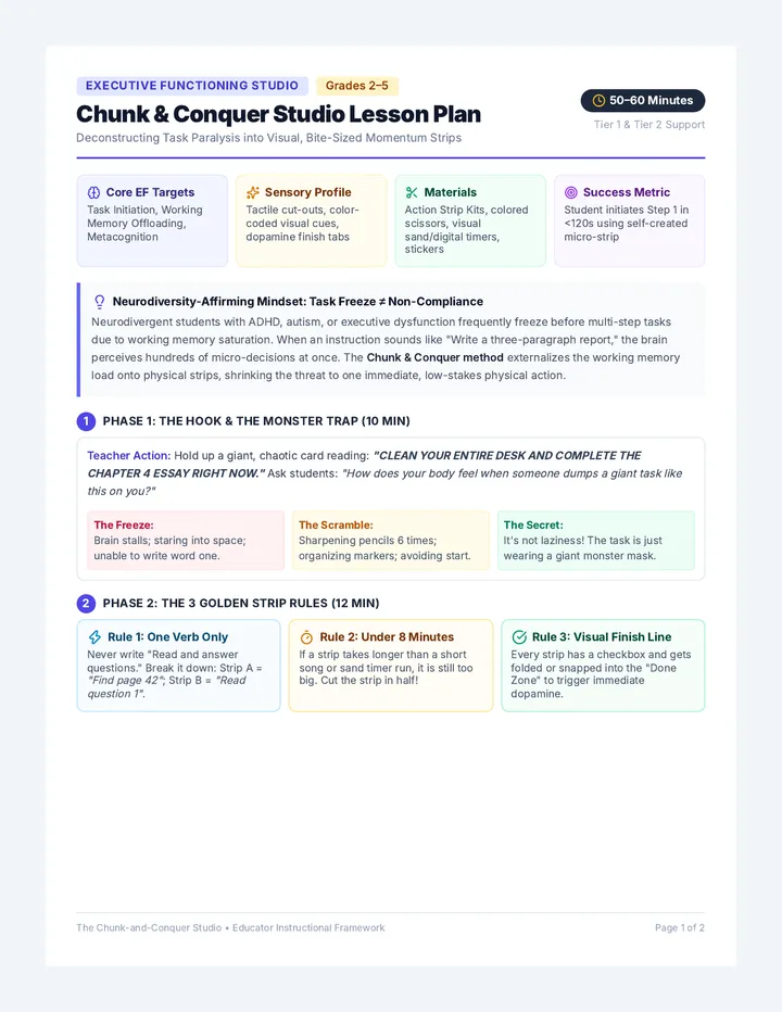 Chunk Conquer Lesson Plan