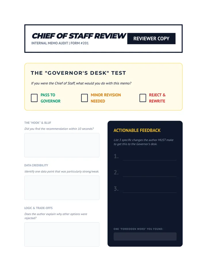 Chief of Staff Review Form
