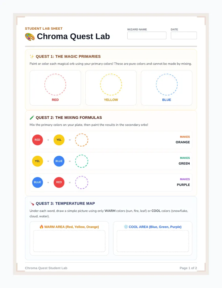 Color Wizard Lab Sheet