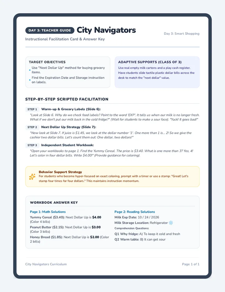 Smart Shopping Teacher Guide