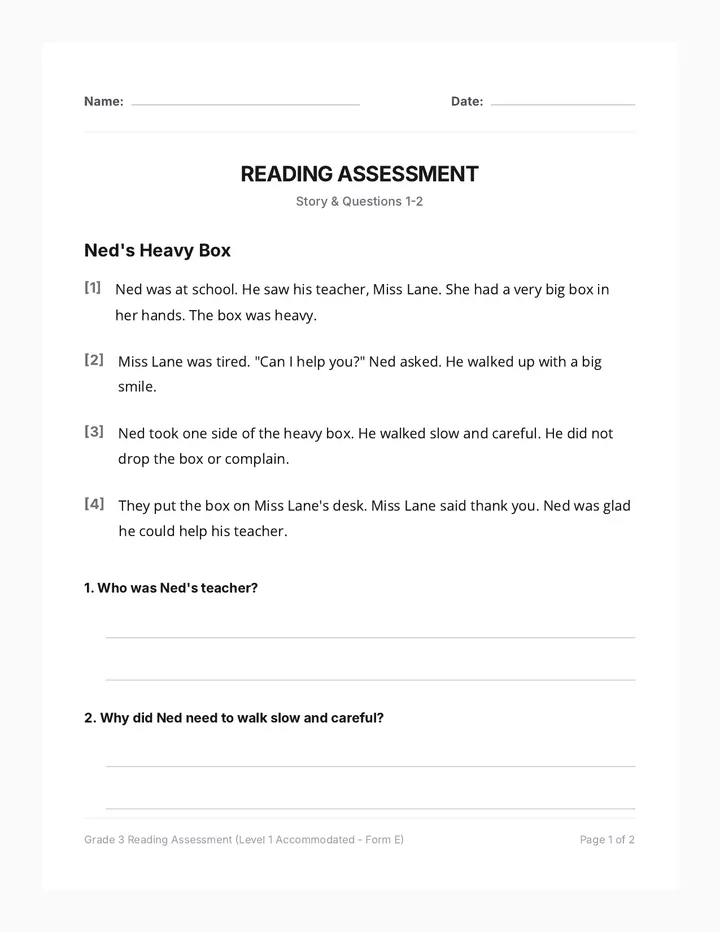 Ned Heavy Box Assessment