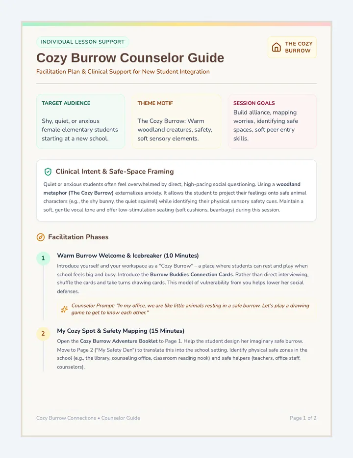 Cozy Burrow Counselor Guide