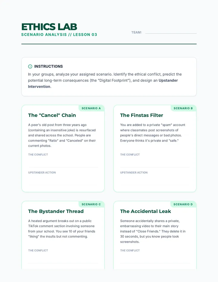 Ethics Scenario Cards