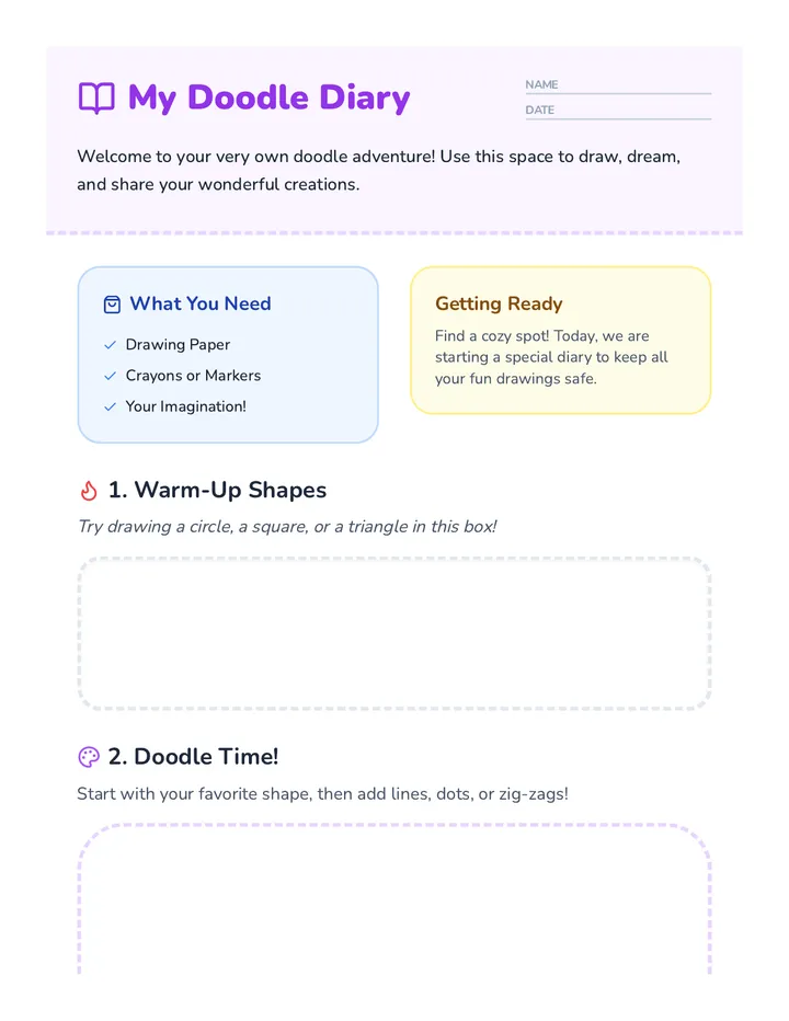 Create Your Doodle Diary Activity