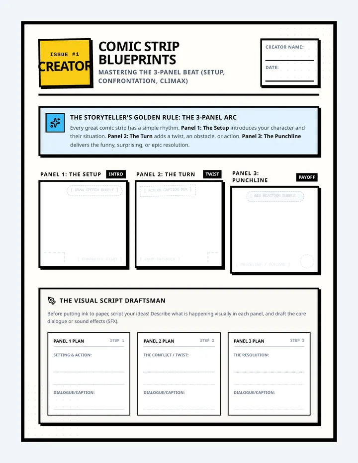 Comic Strip Blueprint Templates page 1