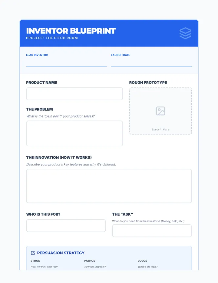 Inventor Blueprint Worksheet