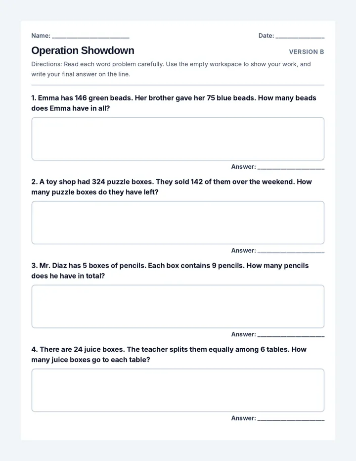 Operation Showdown Version B page 1