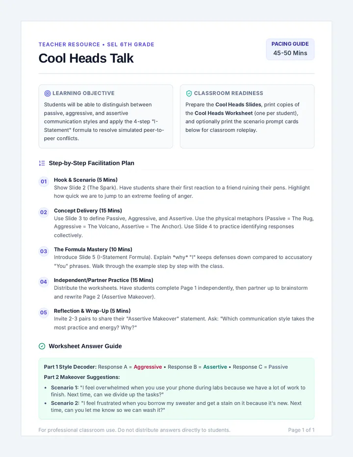 Cool Heads Teacher Guide