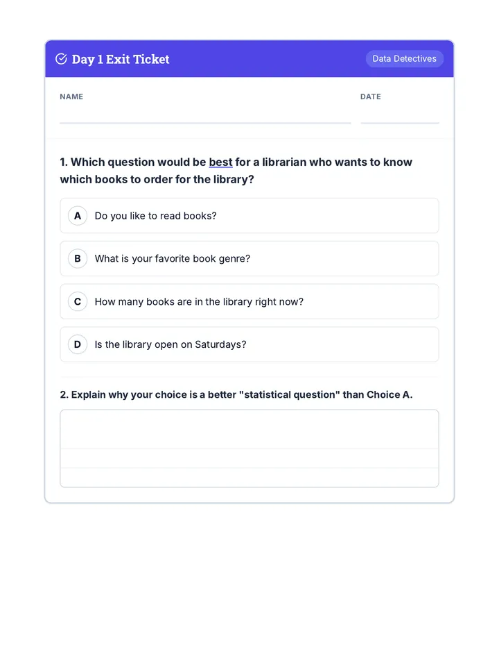 The Perfect Question Exit Ticket