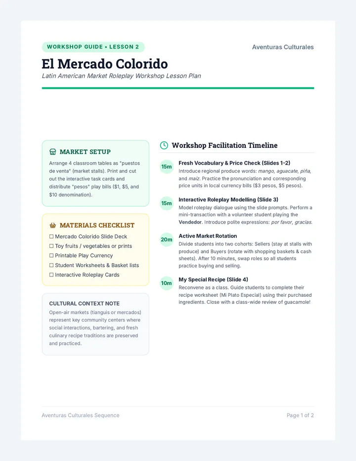 Mercado Colorido Teacher Guide