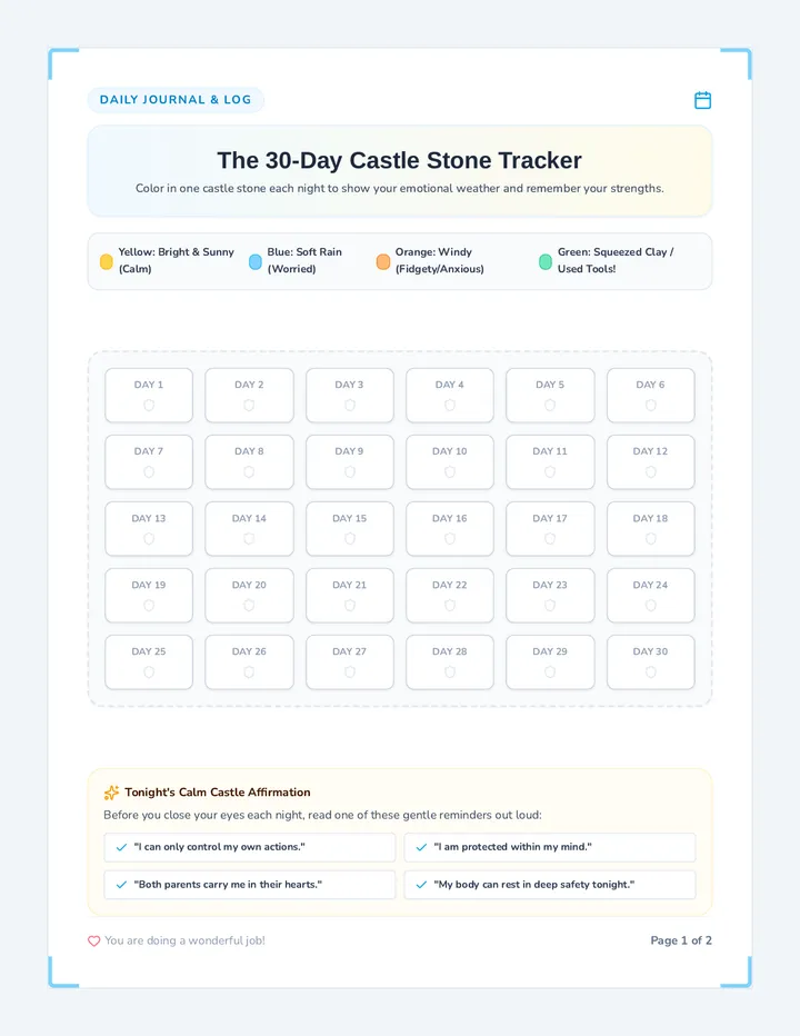 Calm Castle Summer Tracker page 1