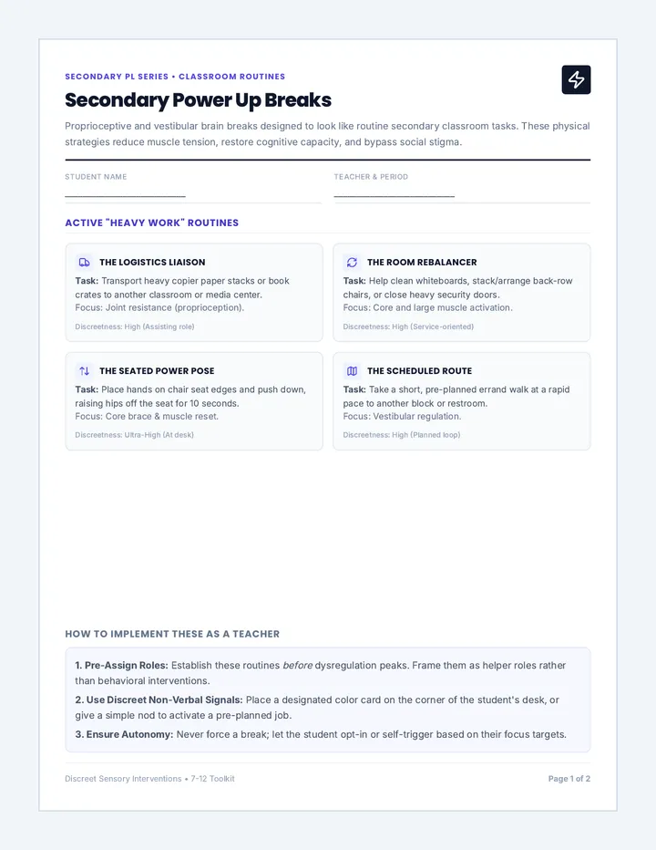 Discreet Strategy Menu