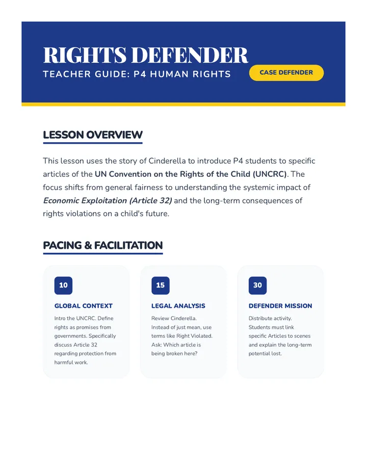 Rights Defender Teacher Guide