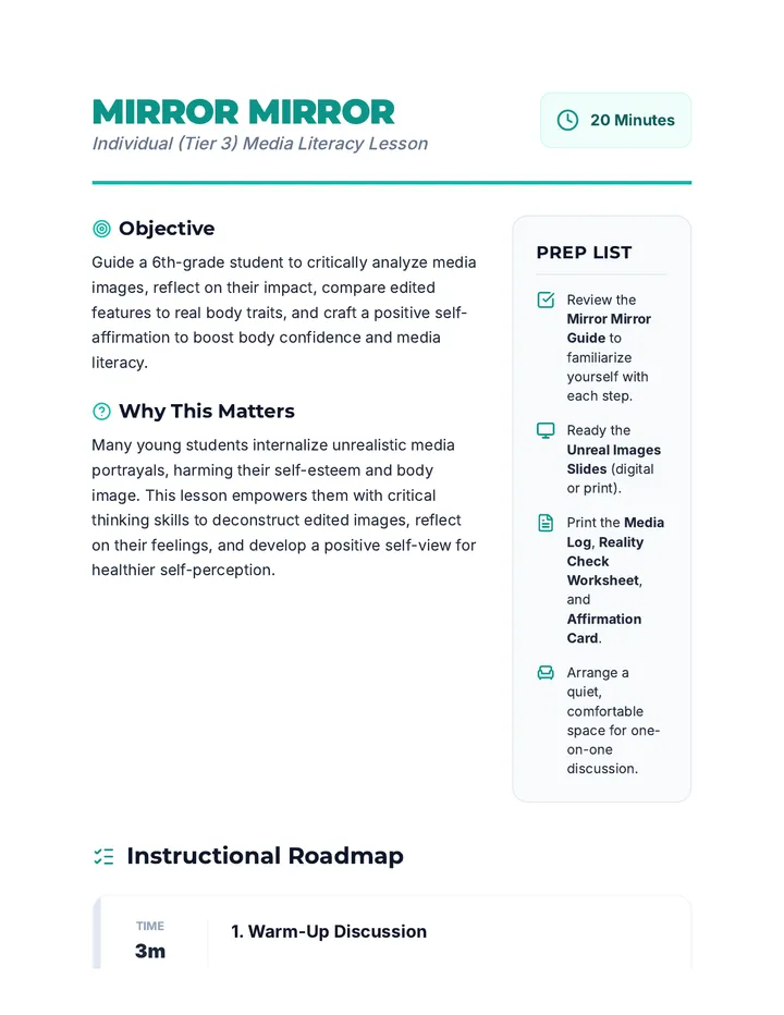 Mirror Mirror Guide Teacher Resource