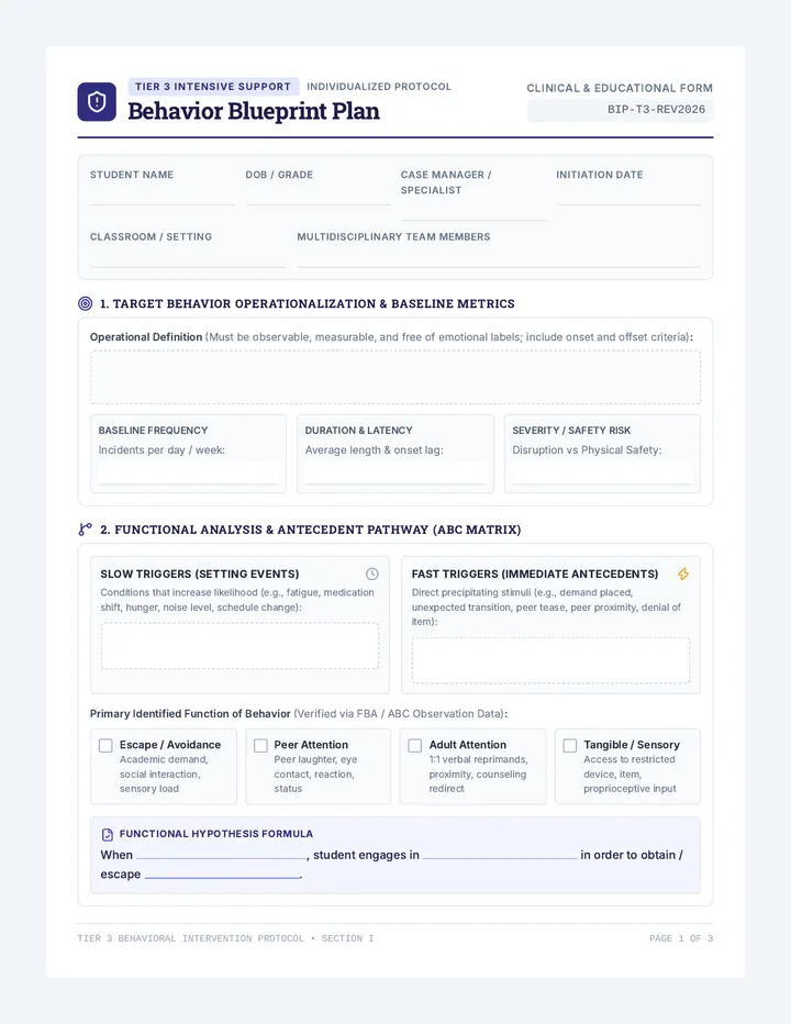 Behavior Blueprint Planning Guide