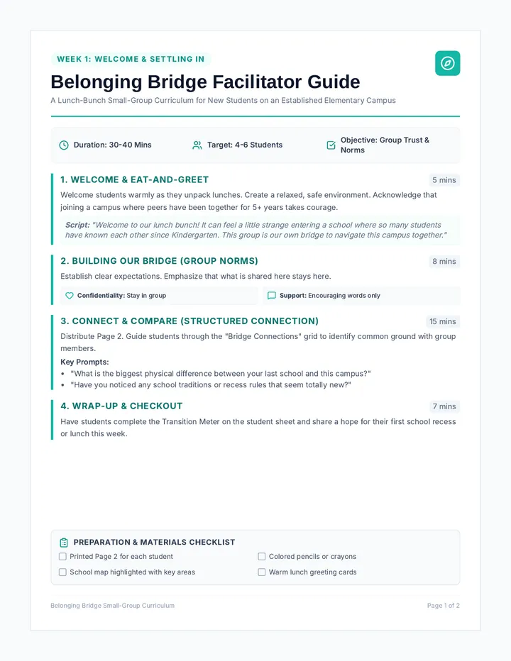 Welcome Guide and Worksheet