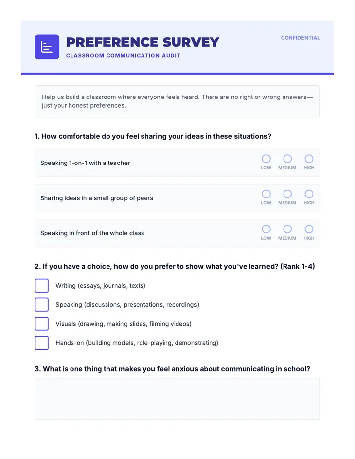 Communication Preferences Survey