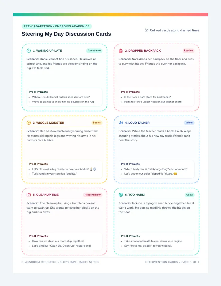 Steering My Day Activity Cards