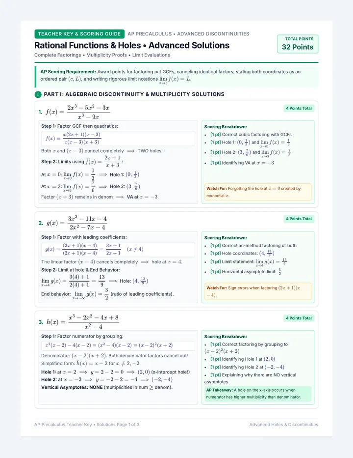Hole Hunter Answer Key