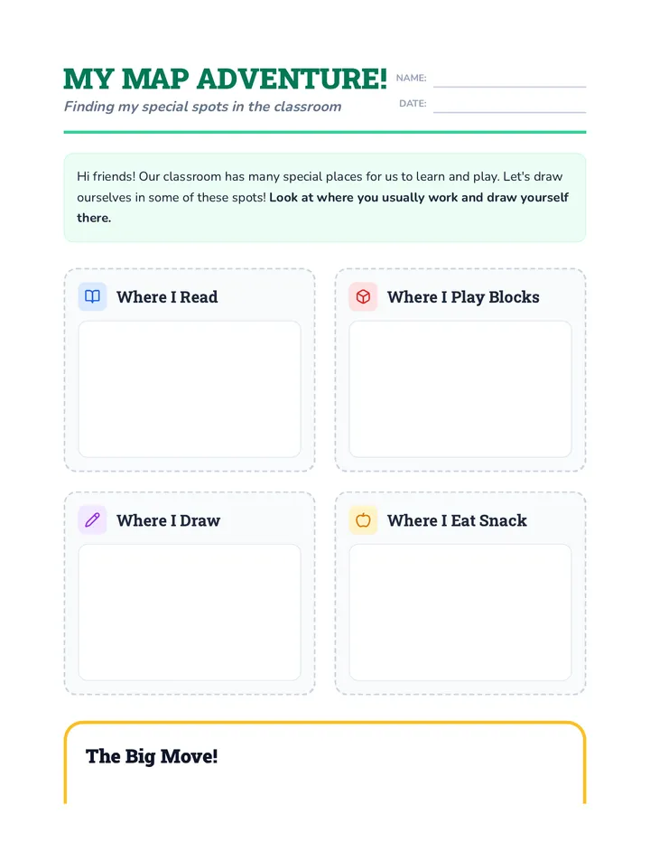Classroom Map Worksheet