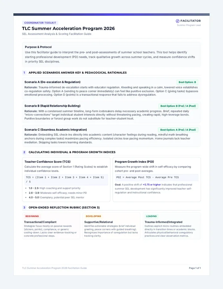 Summer SEL Assessment Analysis Guide
