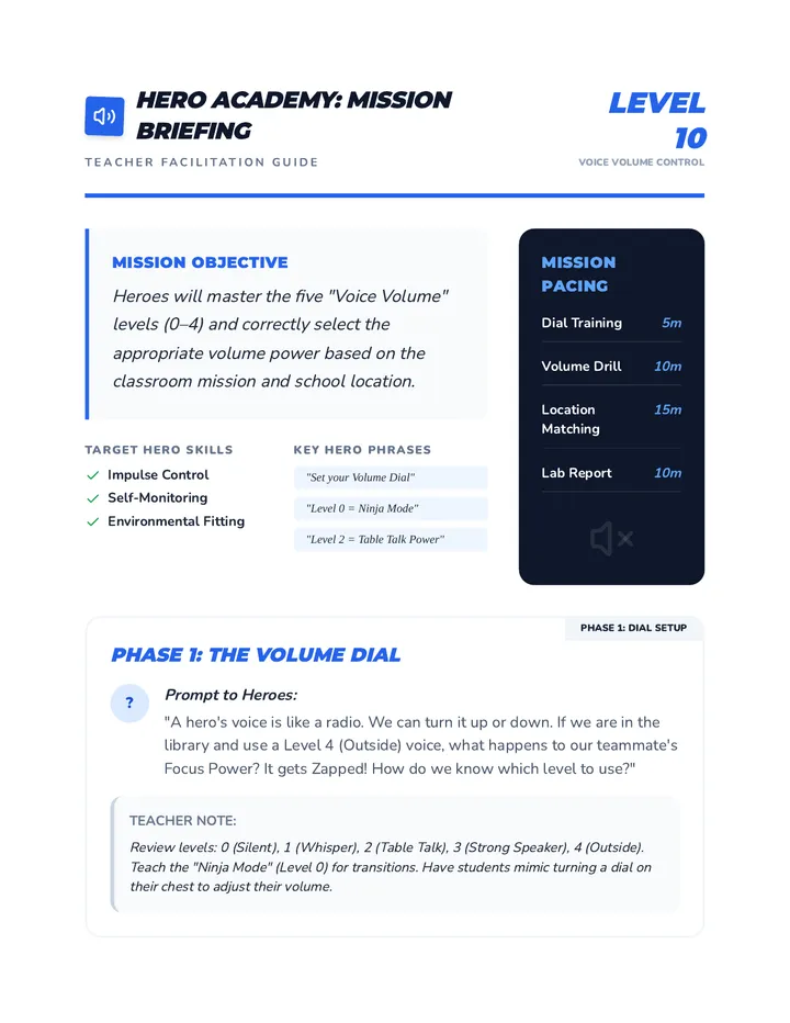 Voice Volume Control Teacher Guide