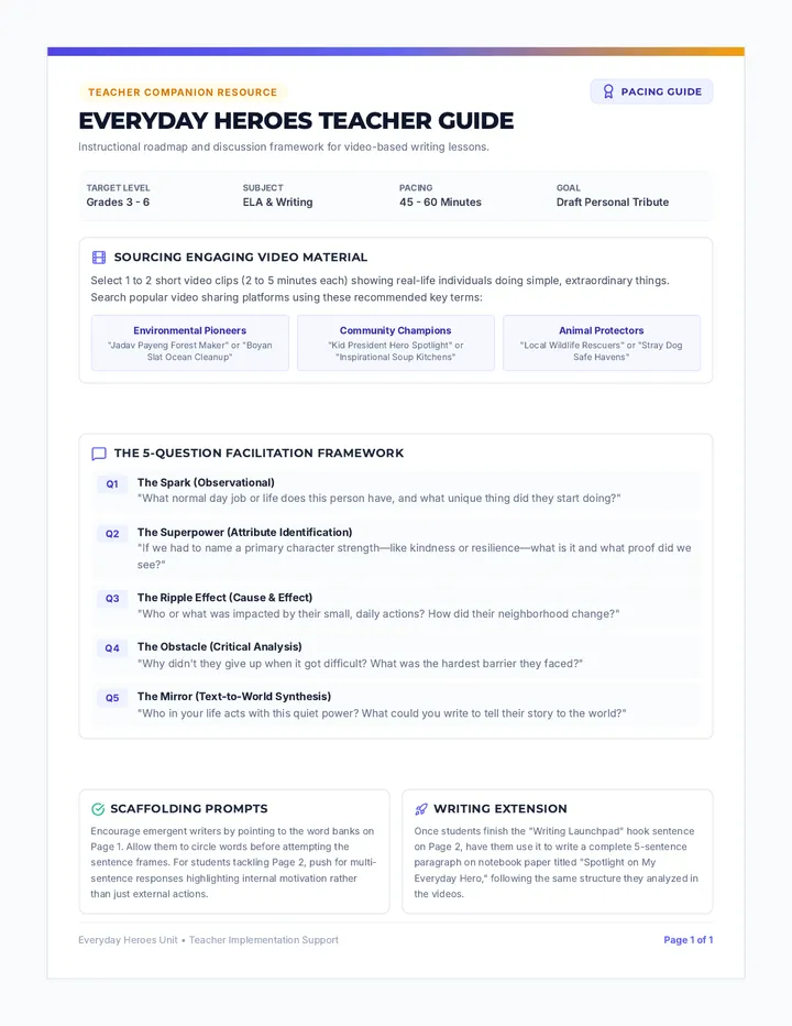Everyday Heroes Teacher Guide