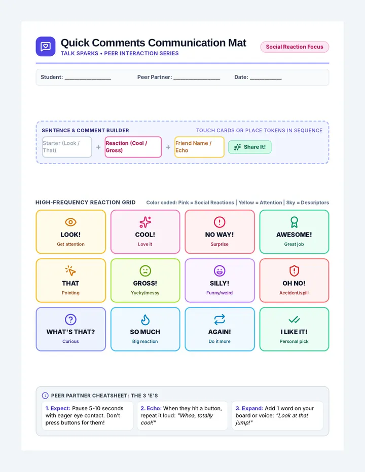 Quick Comments Mat