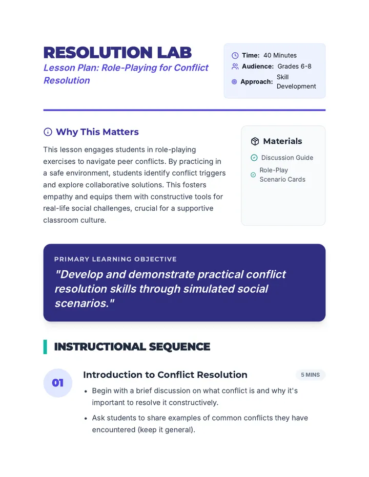 Conflict Resolution Roleplay • Lesson • Lenny.com