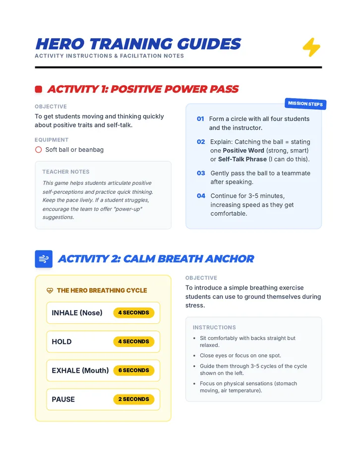Hero Activity Guides