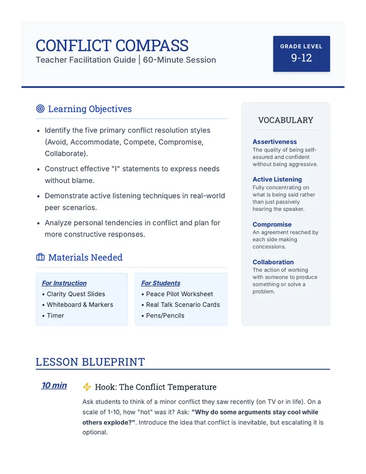 Conflict Compass Teacher Guide