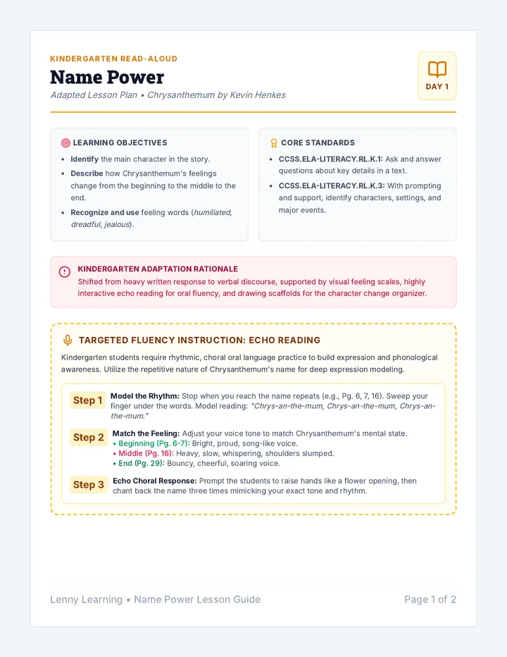 Name Power Lesson Guide