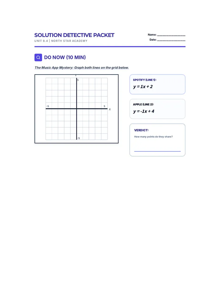 Systems Solutions Student Packet