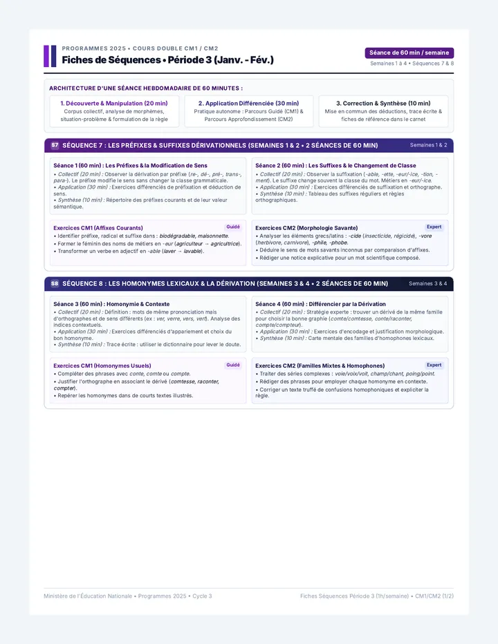 Vocabulaire Période 3 Séquences Guide