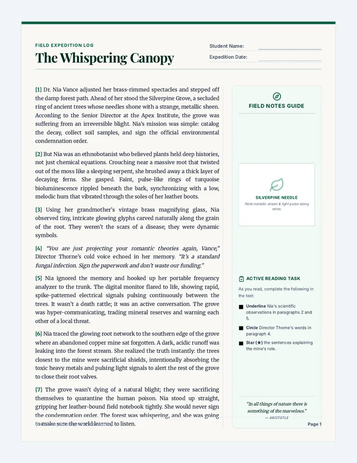 Whispering Canopy Student Packet