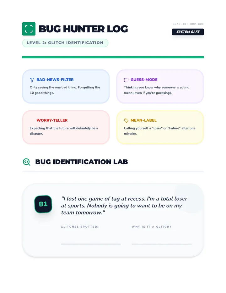 Bug Hunter Log Sheet