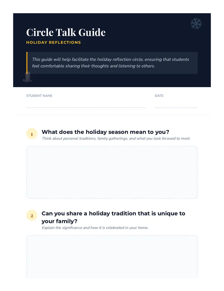 Circle Talk Handout
