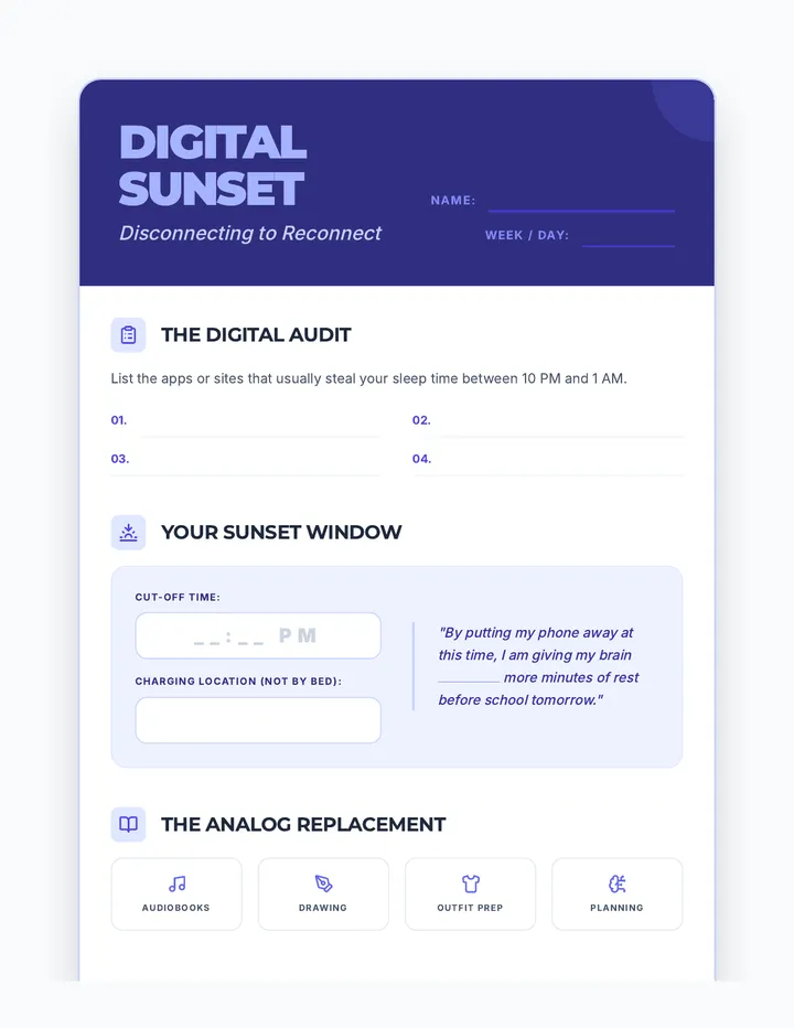 Digital Sunset Worksheet Revised