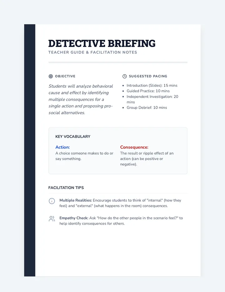 Choice Detectives Teacher Guide