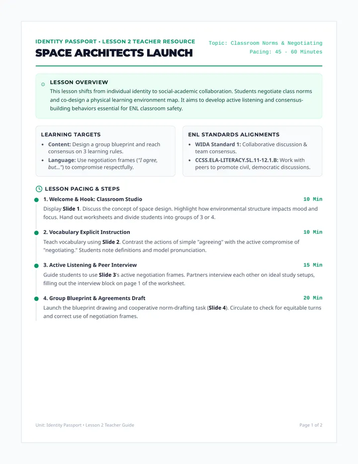 Space Architects Teacher Guide