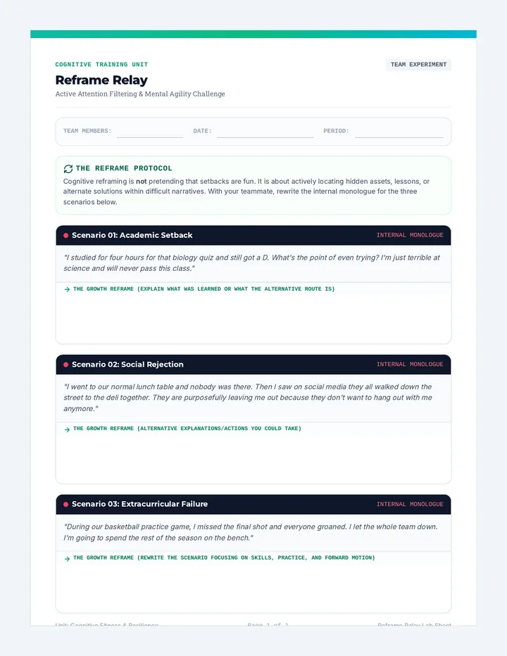 Reframe Relay Worksheet