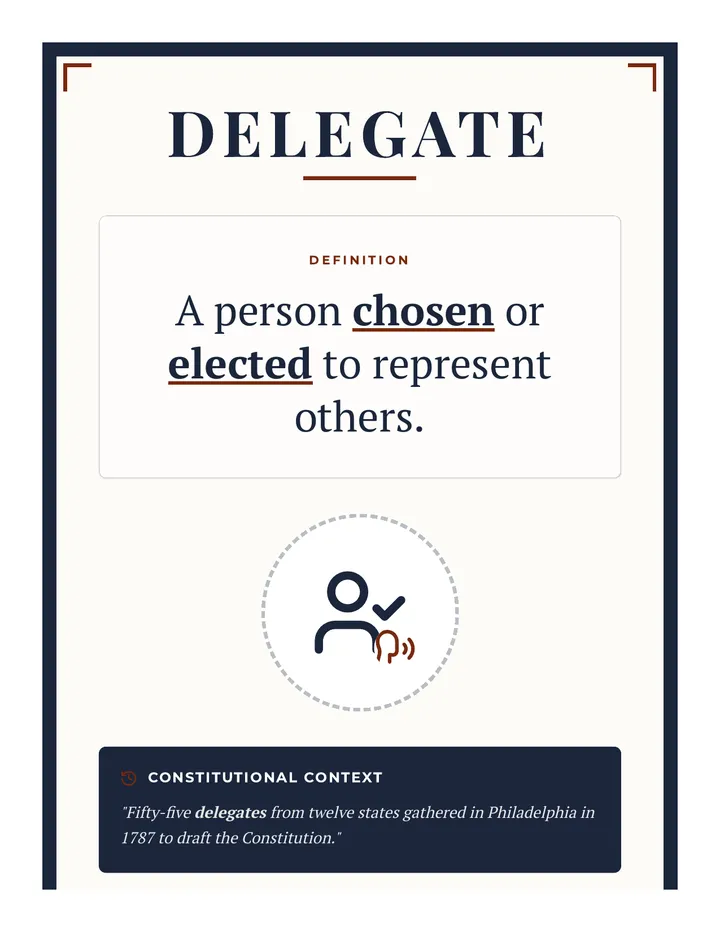 Delegate Vocabulary Poster