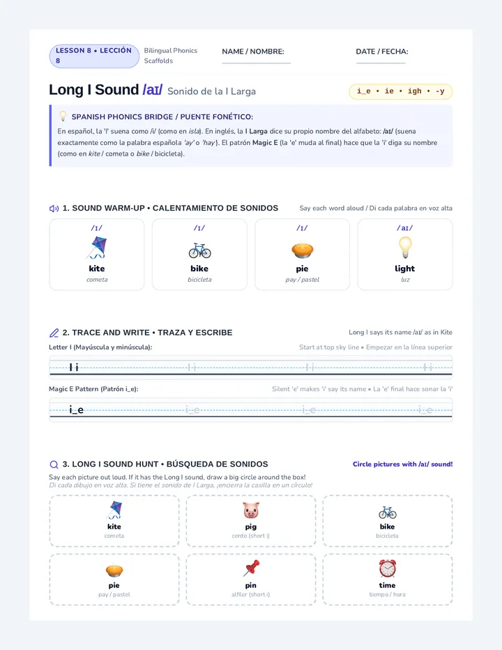 Long I Worksheet