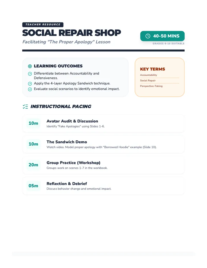 Social Repair Teacher Guide