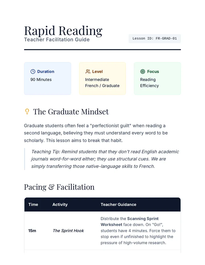 Rapid Reading Teacher Guide