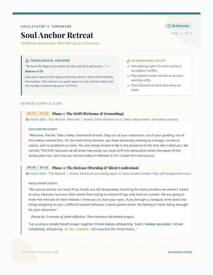 Soul Anchor Facilitator Guide