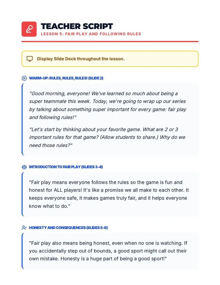 Fair Play Script
