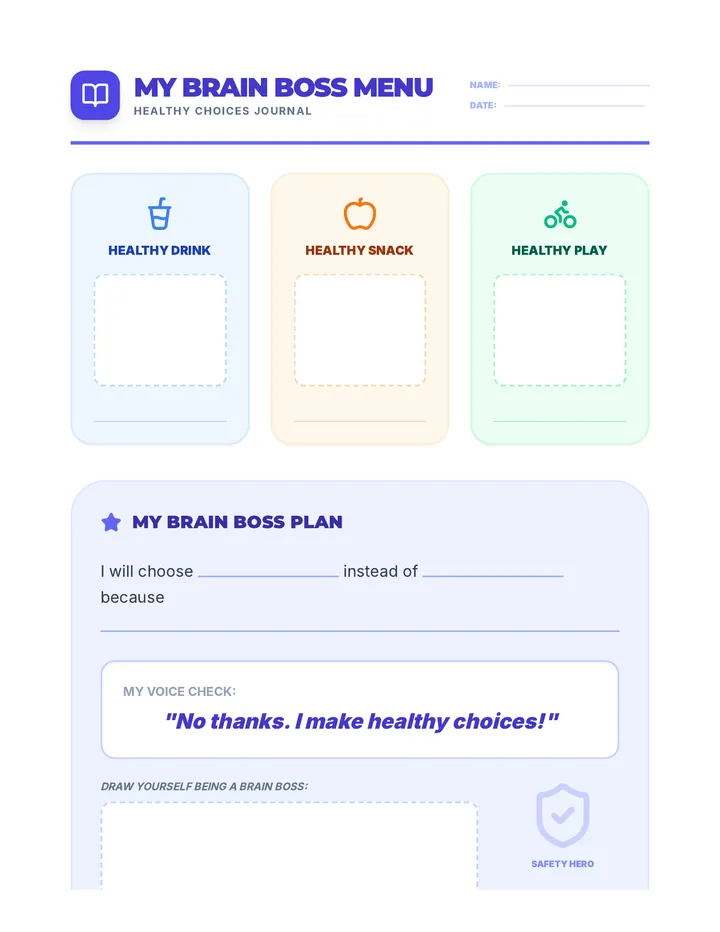 My Healthy Choice Menu Mini Journal