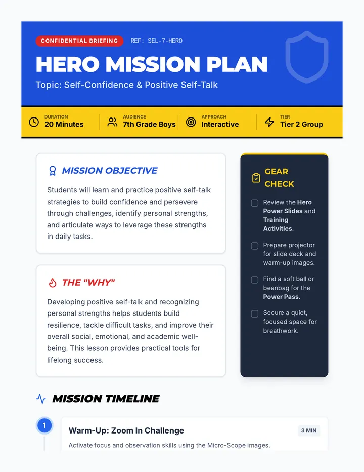 Hero Mission Plan