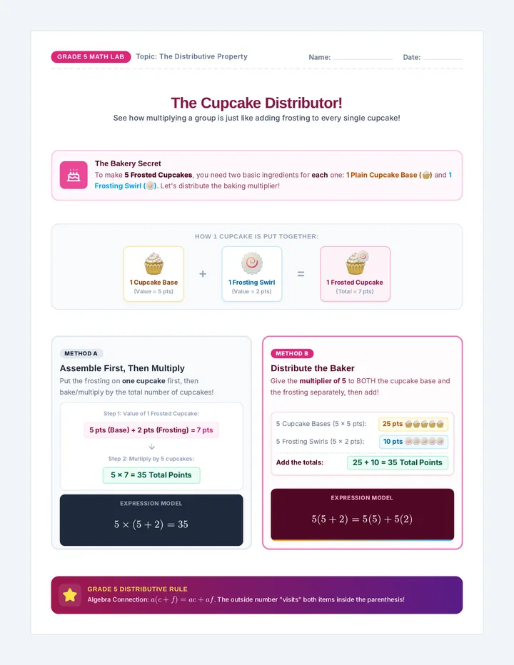 Cupcake Combo Visual Worksheet